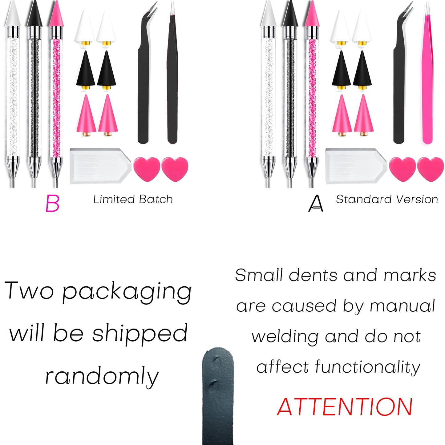 Rhinestone Picker Tool Kit - 14 Pcs with Dual-Head Pens, Wax Tips & Precision Tweezers for Nail Art Gems & Charms