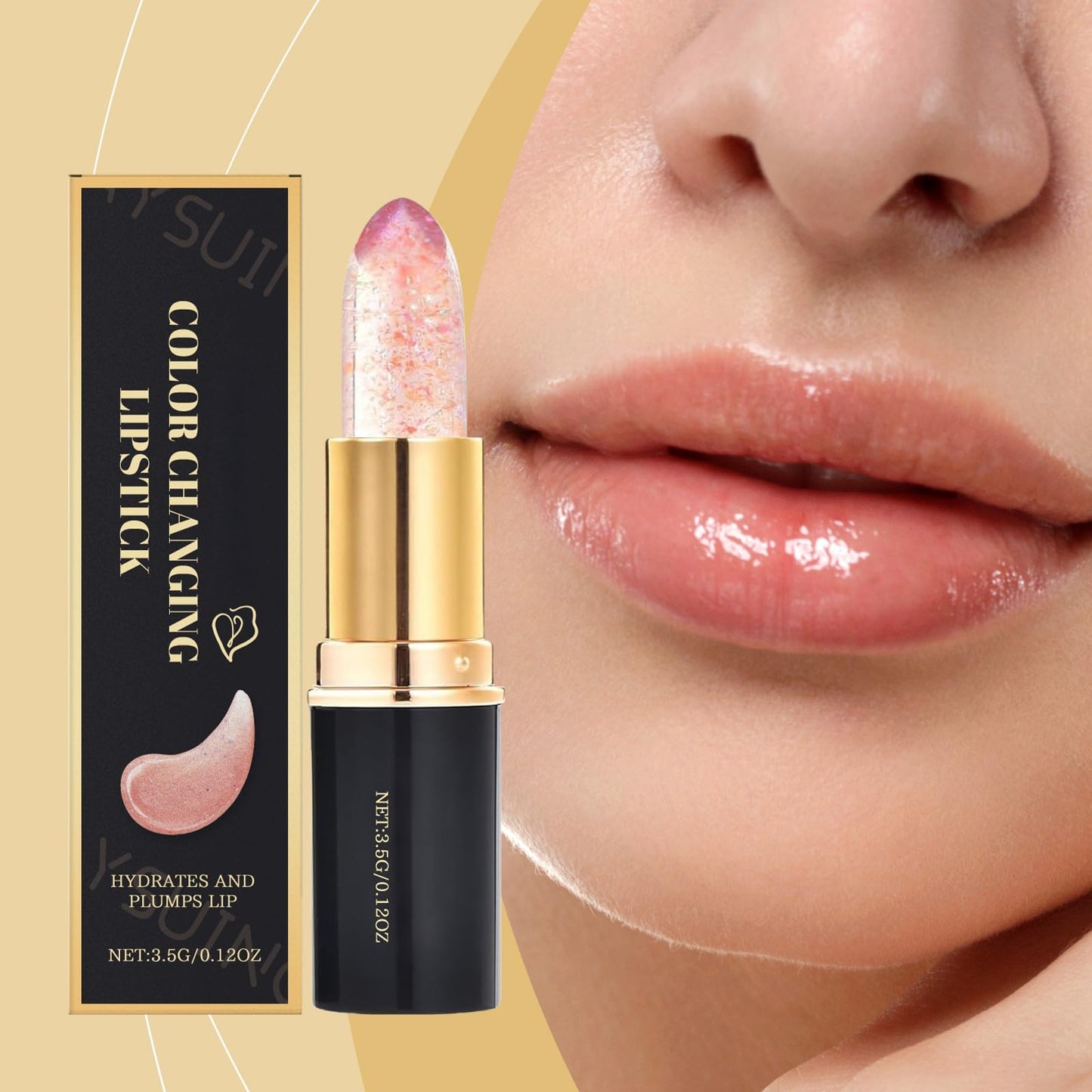WestShiny Color Changing Lipstick for Women, 24 Hours Enduring PH Lipstick Color Changing, Moisturizing Clear Lip Gloss - 1PC