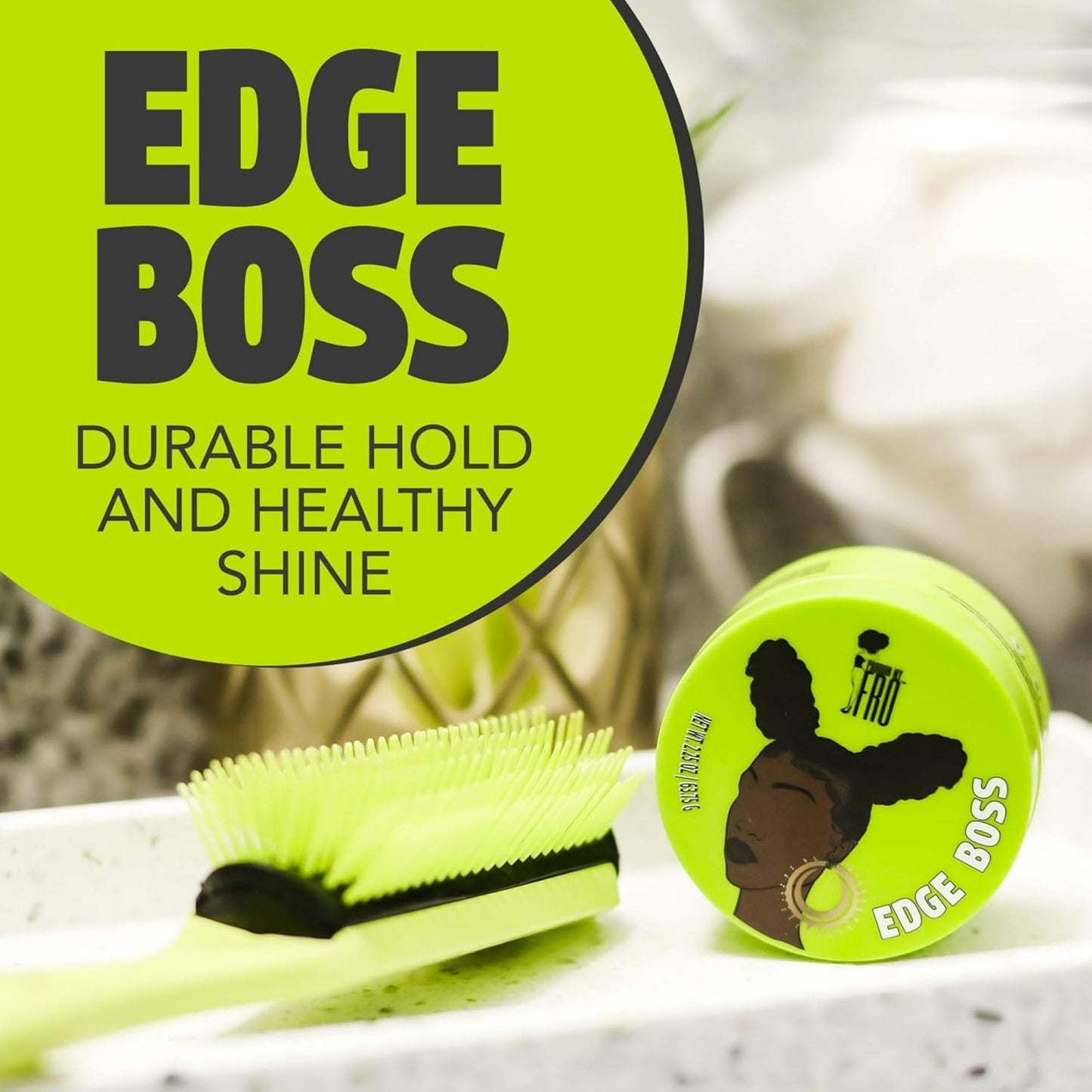 Pardon My Fro Edge Boss Gel Extra Hold Control Styling Formula Care 2.25 Oz