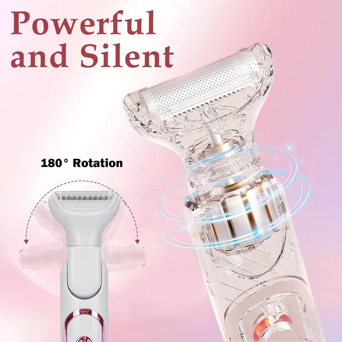 TARSHYRY 5 in 1 Bikini Trimmer for Women, Wet Dry Electric Razors for Shaving, Cordless Rechargeable Pubic Hair Trimmer with Replaceable Heads LED Display for Arms Legs Underarms
