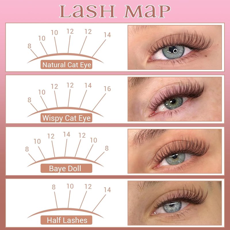 Brown Lash Clusters - Natural Eyelash Extensions with Invisible Band | C Curly Dark Brown Wispy DIY Individual Lashes