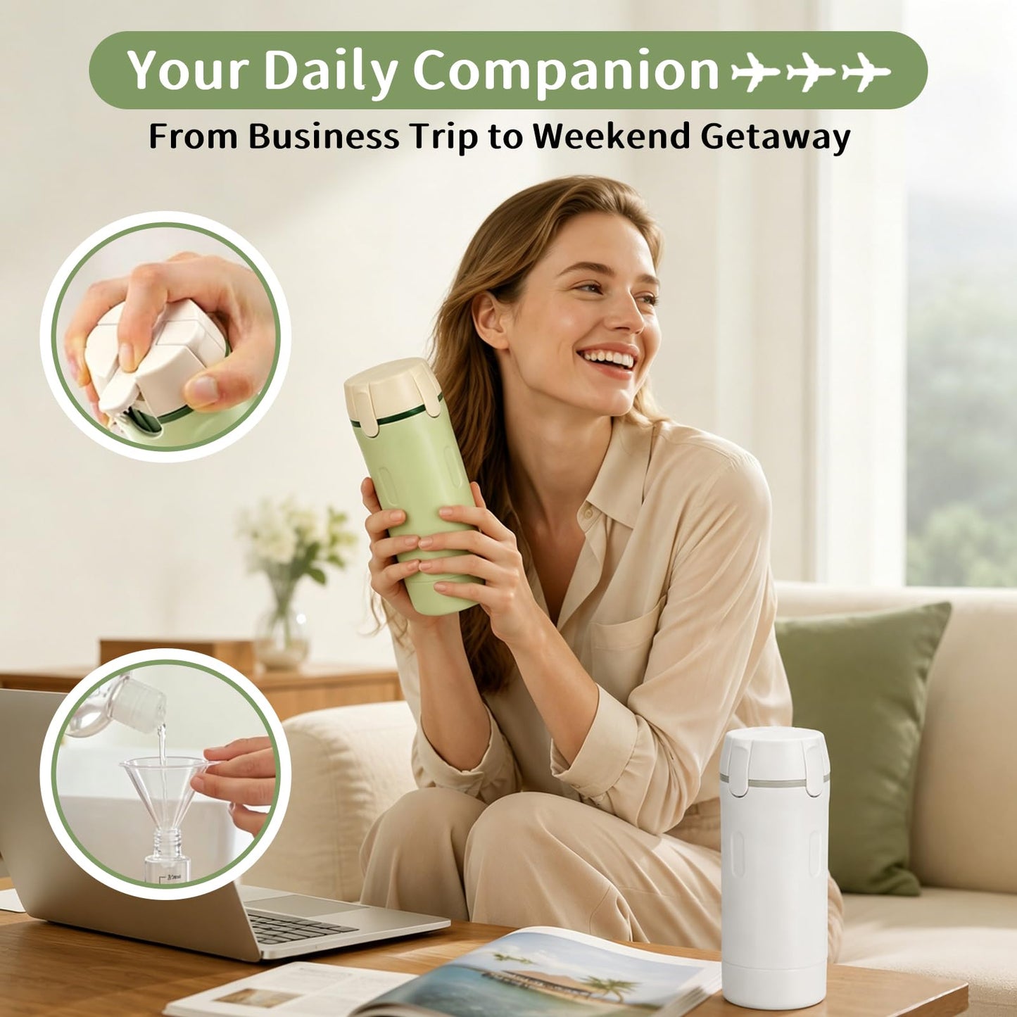 LuxDuo 2 Pack Leakproof 4-in-1 Travel Dispenser Bottle with Storage Pouch for Toiletries,Refillable Containers for Lotion,Shampoo,Gel,Minimalist Travel Gear for Business,Gym,Overnight Stays,Road Trips