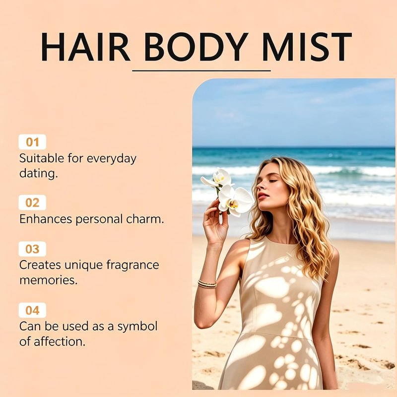 Vanilla Hair and Body Mist - Long-Lasting Beach Fragrance Spray | Natural Vanilla & Ocean Scent, Portable (1 oz)