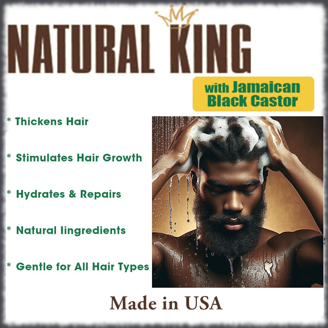 Natural King Jamaican Black Castor Shampoo(33.8 oz) and Pro-Growth Hair & Beard Oil (7.1 oz) Set for Nourishing Hair Growth