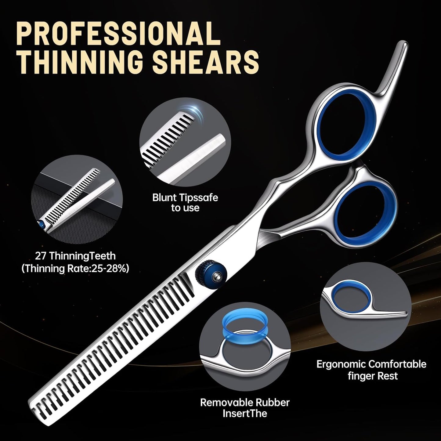 Professional Hair Cutting Scissors Set - Stainless Steel Barber Shears & Thinning Shears for Men, Women & Kids | LFJ1234