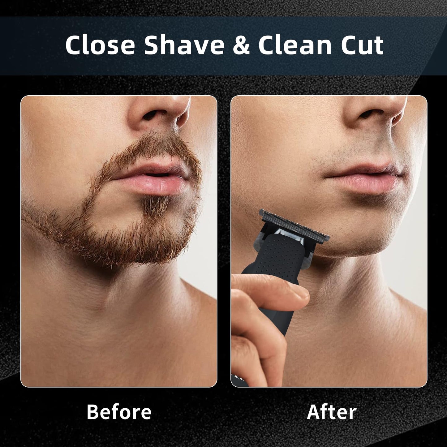 IWEEL Beard Trimmer for Men Professional Hair Trimmer for Men Hair Clippers Eletric Razor Shavers Zero Gapped T Blade Edgers Liners Cordless Rechargeable Mustache Grooming Kit for Body