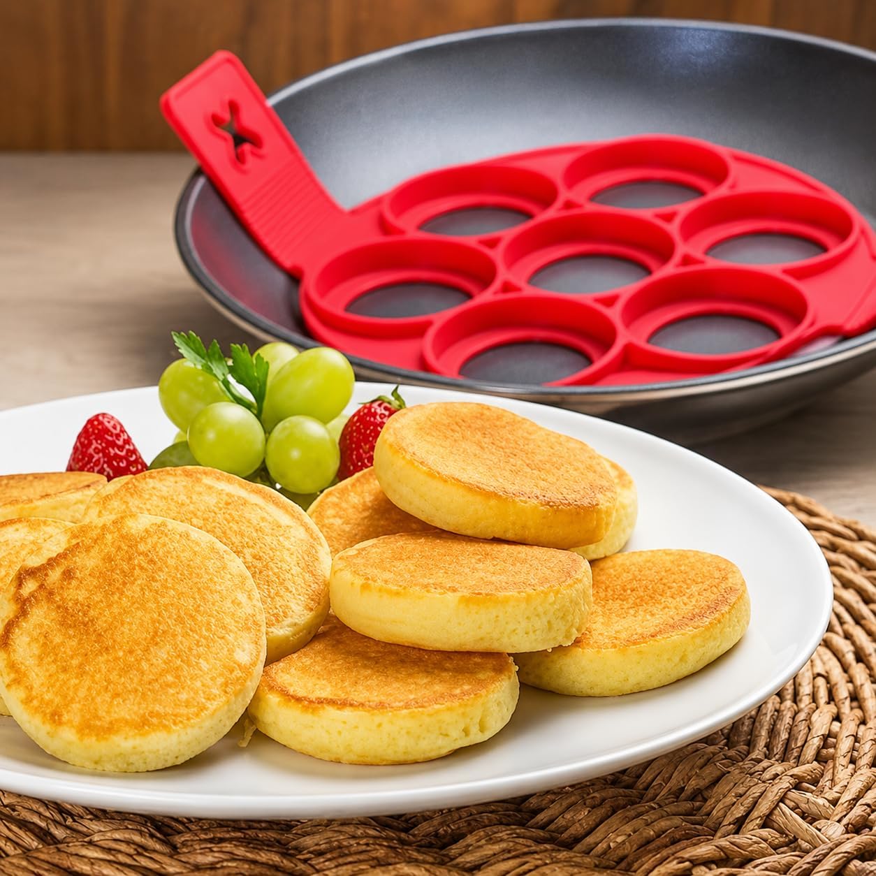 Silicone Egg Ring Pancake Mold - Nonstick Reusable Breakfast Cooking Tool | Perfect for Eggs, Pancakes, Omelets
