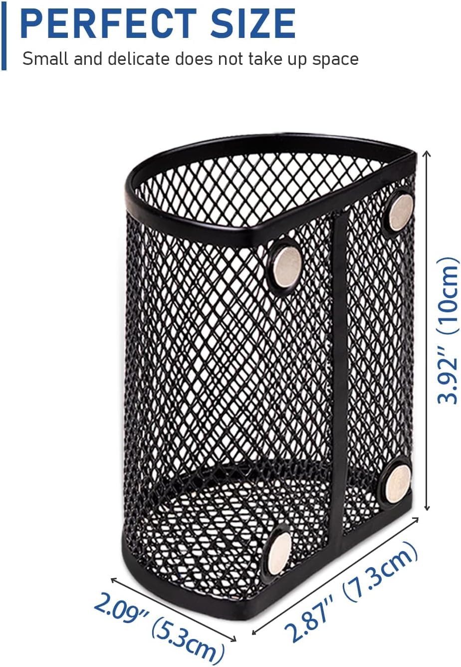 4pcs Home Magnetic Storage Boxes Metal Mesh Organizers Rust-Resistant for Refrigerator Kitchen Cabinet Pantry Food Spice Storage