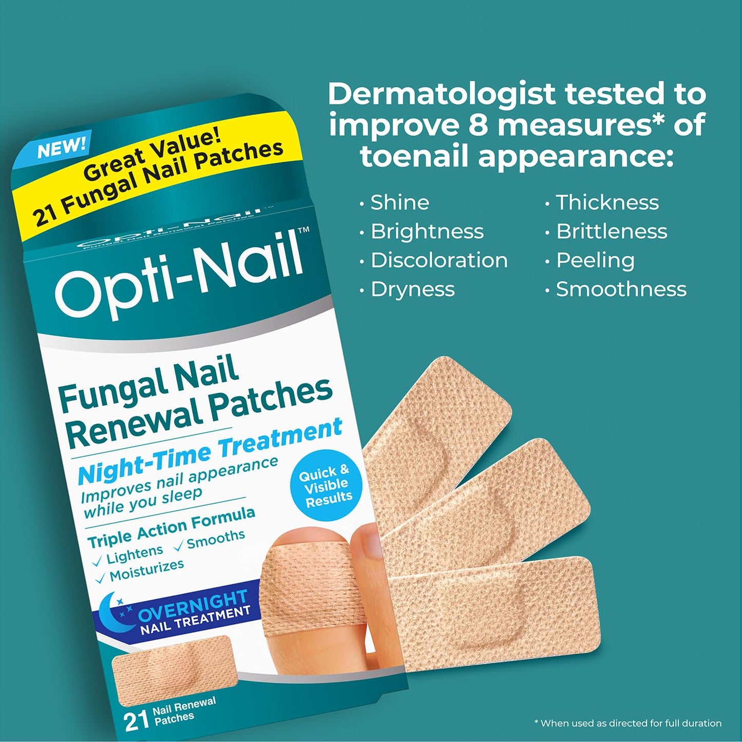 Opti-Nail Renewal Patches - Improve Nail Appearance Overnight | 21 Night-Time Patches