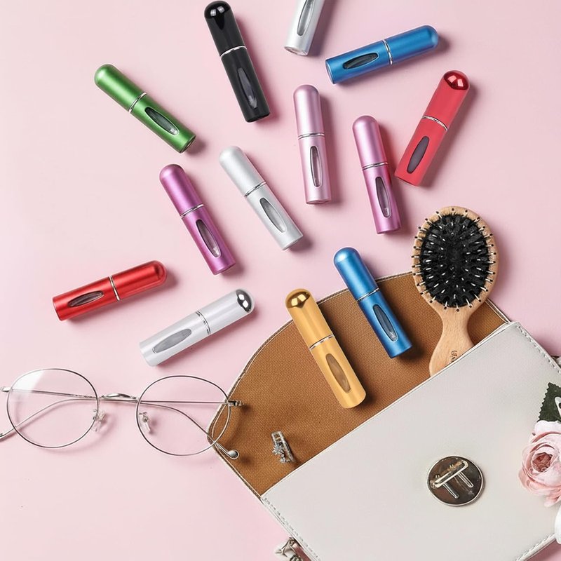 Travel Refillable Perfume Atomizer Bottles - 12 PCS Mini 5ml Spray Containers | Multicolor Travel Accessories
