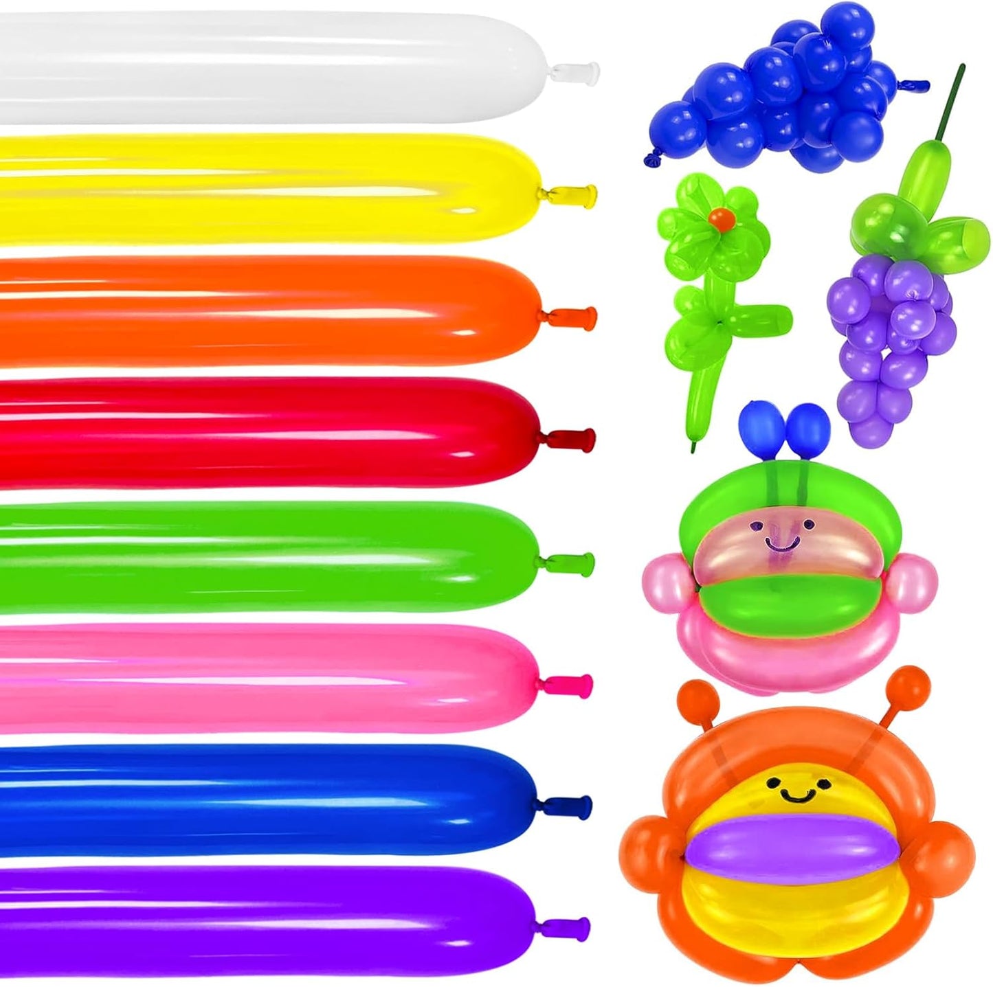Clear 260 Balloons - Premium Long Skinny Latex Balloons for Animal Creations | 100 Pcs for Kids' Parties