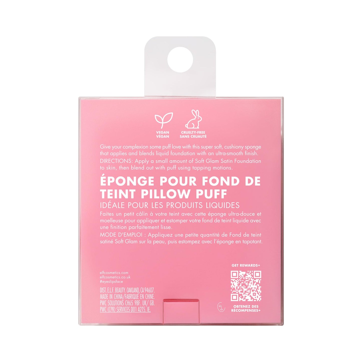 e.l.f. Pillow Puff Foundation Sponge, Bouncy, Ultra-Soft Foam Makeup Sponge For Liquid Foundation, Creates An Airbrushed Finish, Vegan & Cruelty-Free