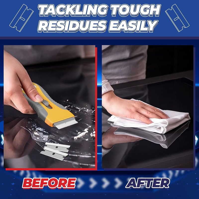 Single Edge Razor Blades - 100 High Carbon Steel Blades for Utility Knife & Scraper | Heavy Duty, Ideal for Removing Decals & Stickers