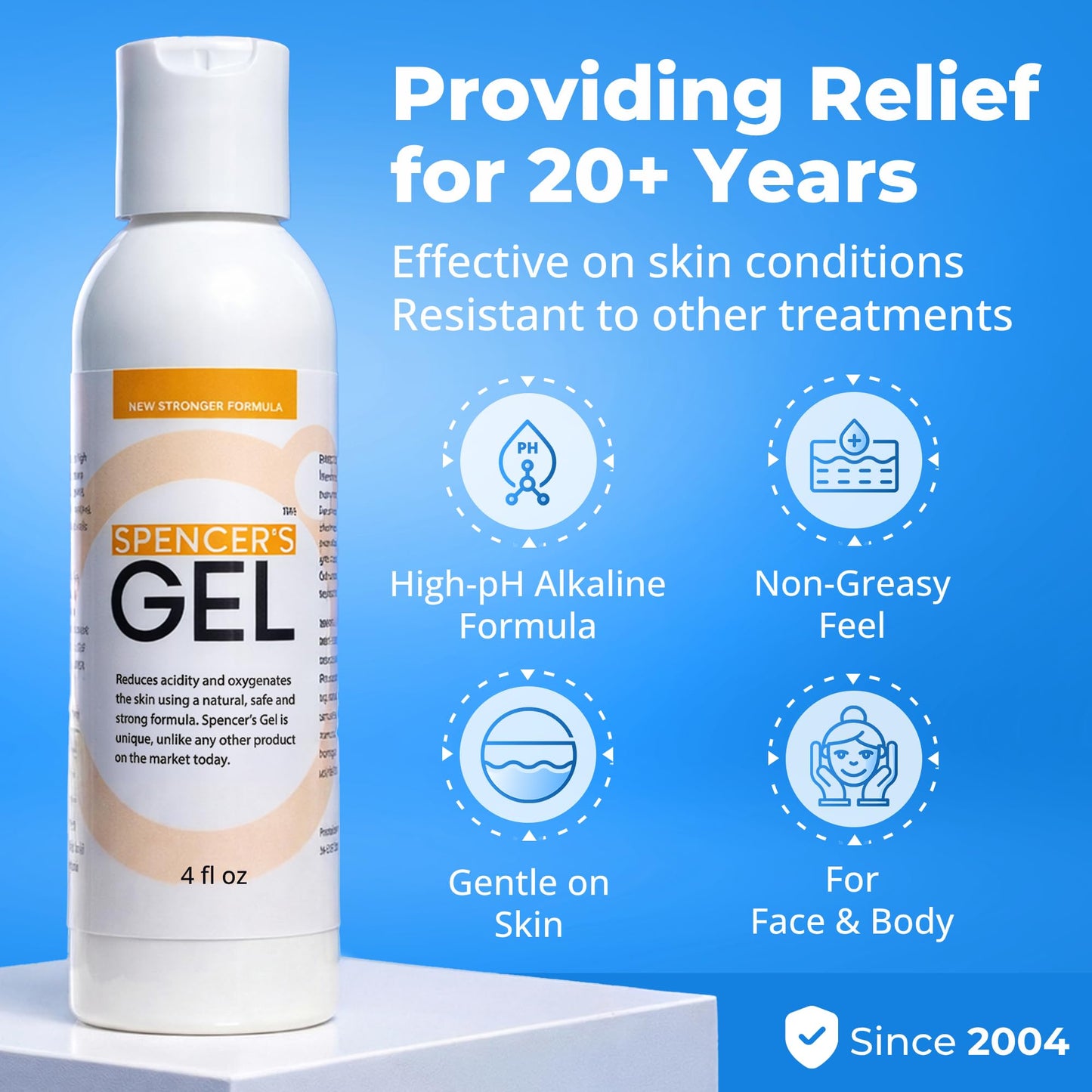 Spencer's Gel Alkaline Formula (4 oz) Since 2004 The Only High-pH Solution for Stubborn Skin Issues (Boils, Furuncles, Ulcerations, Pressure Wounds, etc.) Non-Stinging, Fast-Acting