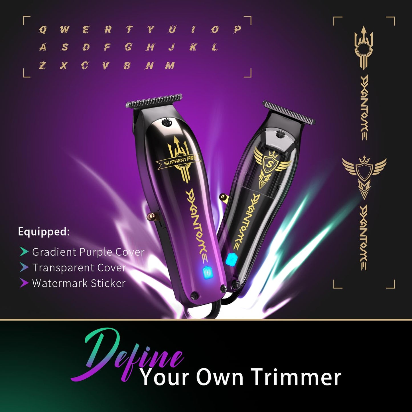 SUPRENT Men's Hair Trimmer- 6000 RPM High Speed Zero Gapped Trimmer with Ceramic Blades, Cordless Rechargeable Trimmer with180 Mins Run Time, DIY Customizable