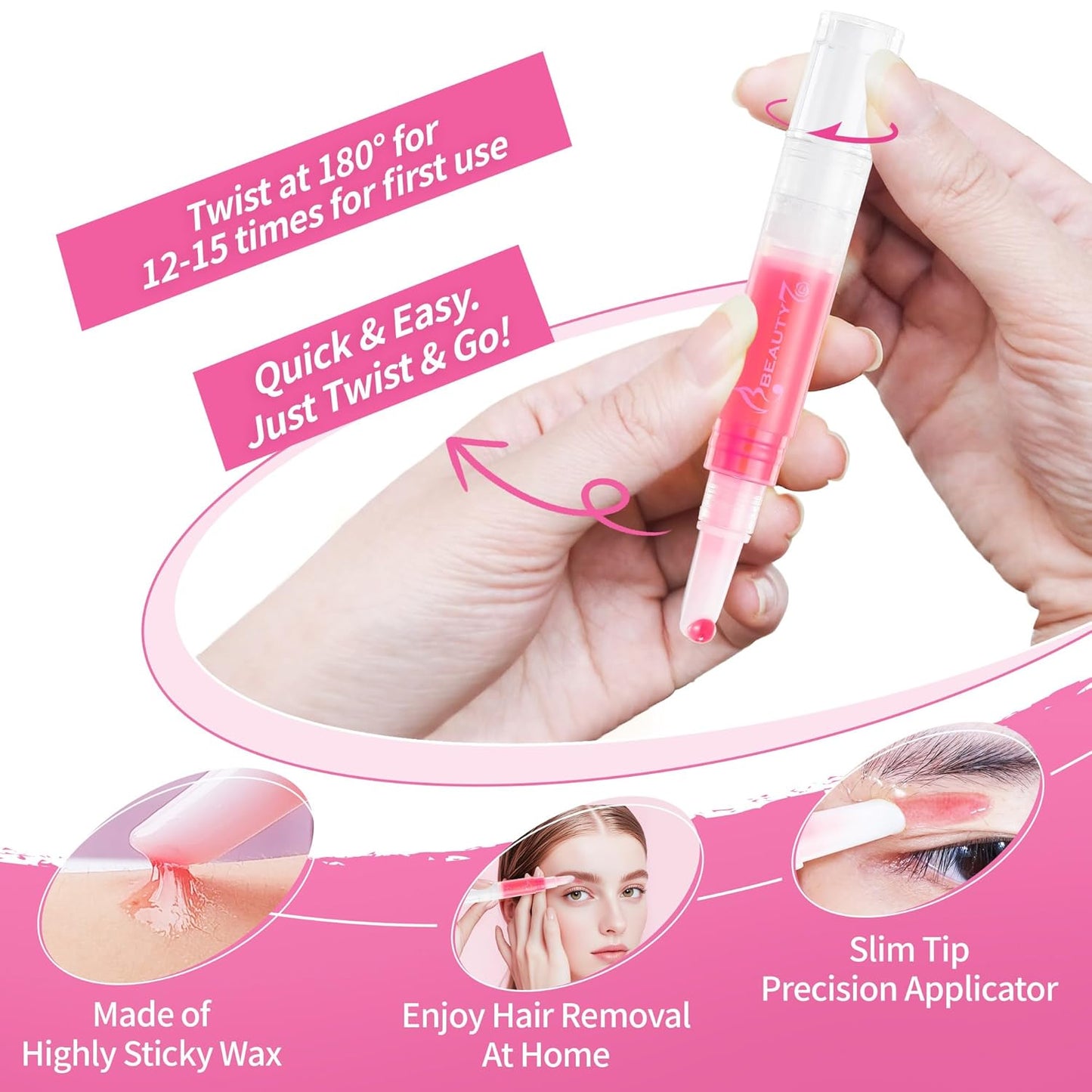Sticky Eyebrow Wax - Facial Hair Removal for Upper Lip, Cheeks & Chin | All Skin Types, Eyebrow Shaper Wax