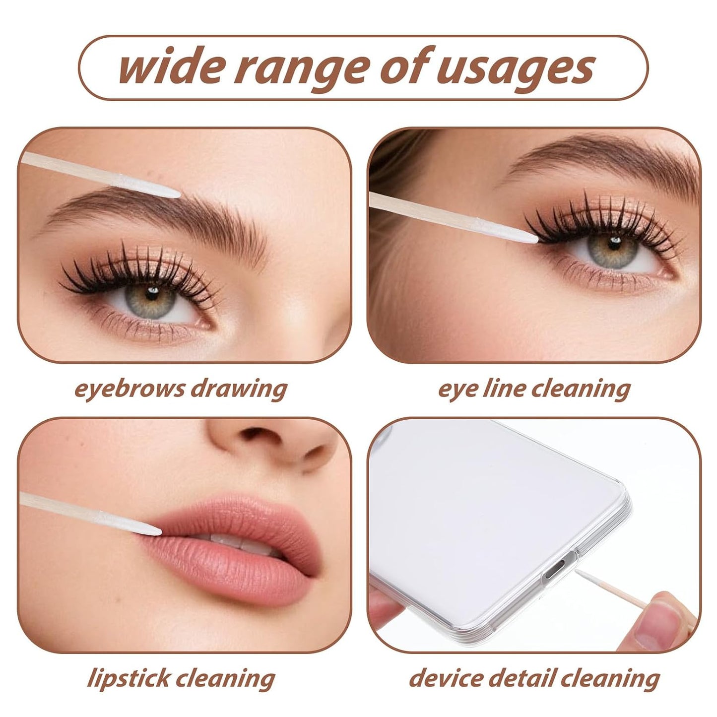 Pointed Cotton Swabs - 300PCS Makeup Microblading Precision Tip Applicators | Ideal for Beauty Care