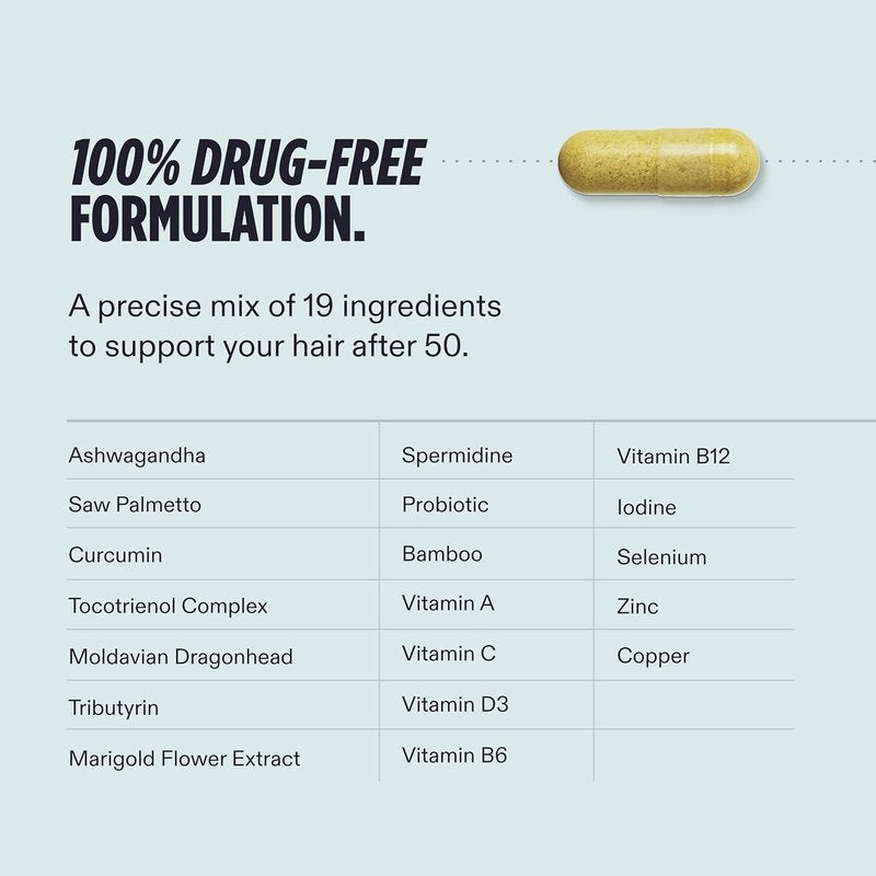 Nutrafol Men 50+ Hair Growth Supplements - Clinically Tested for Thicker Hair | 1 Month Supply