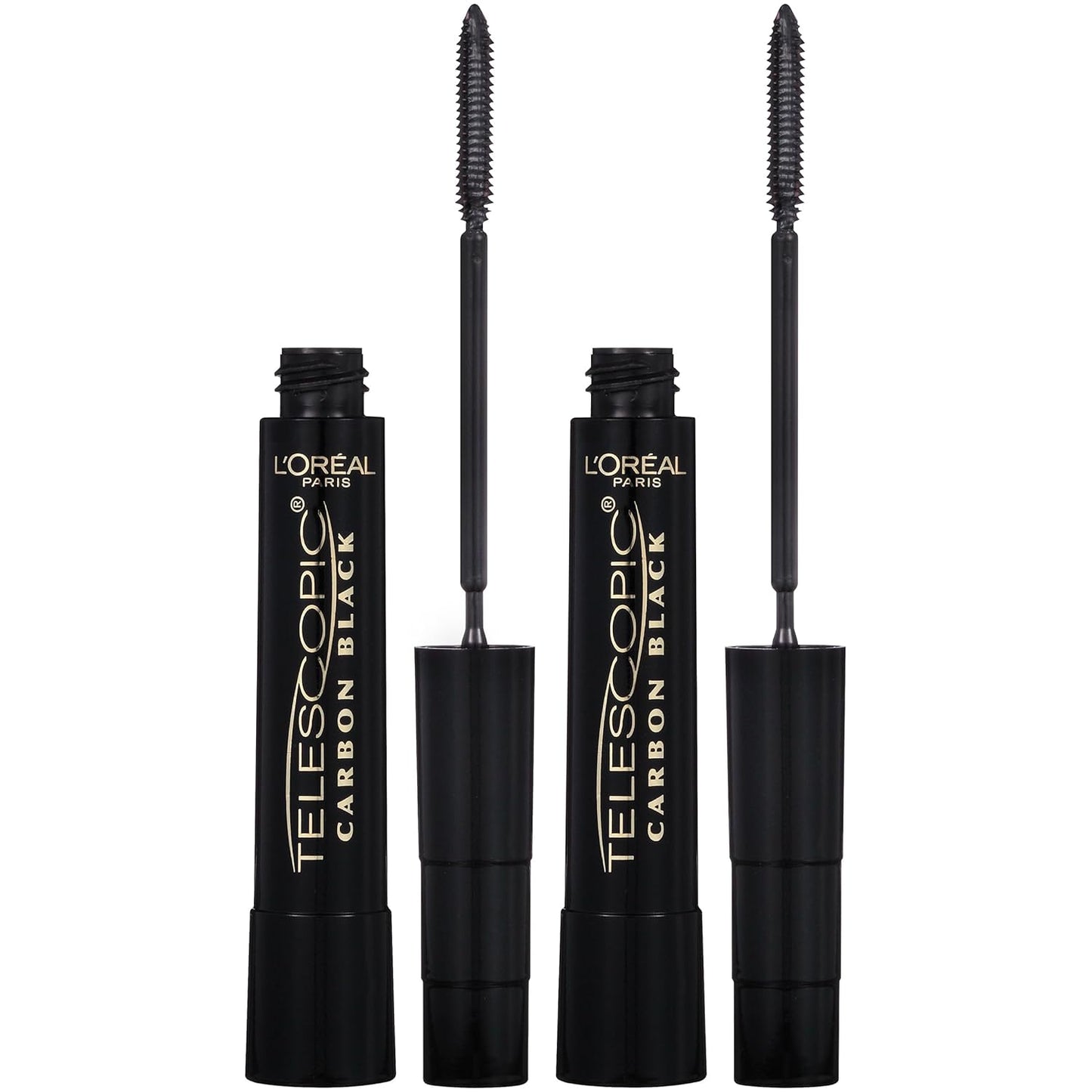 L’Oreal Paris Telescopic Mascara - Volume & Length Formula, Washable Black | 0.27 Fl Oz, 2 Count