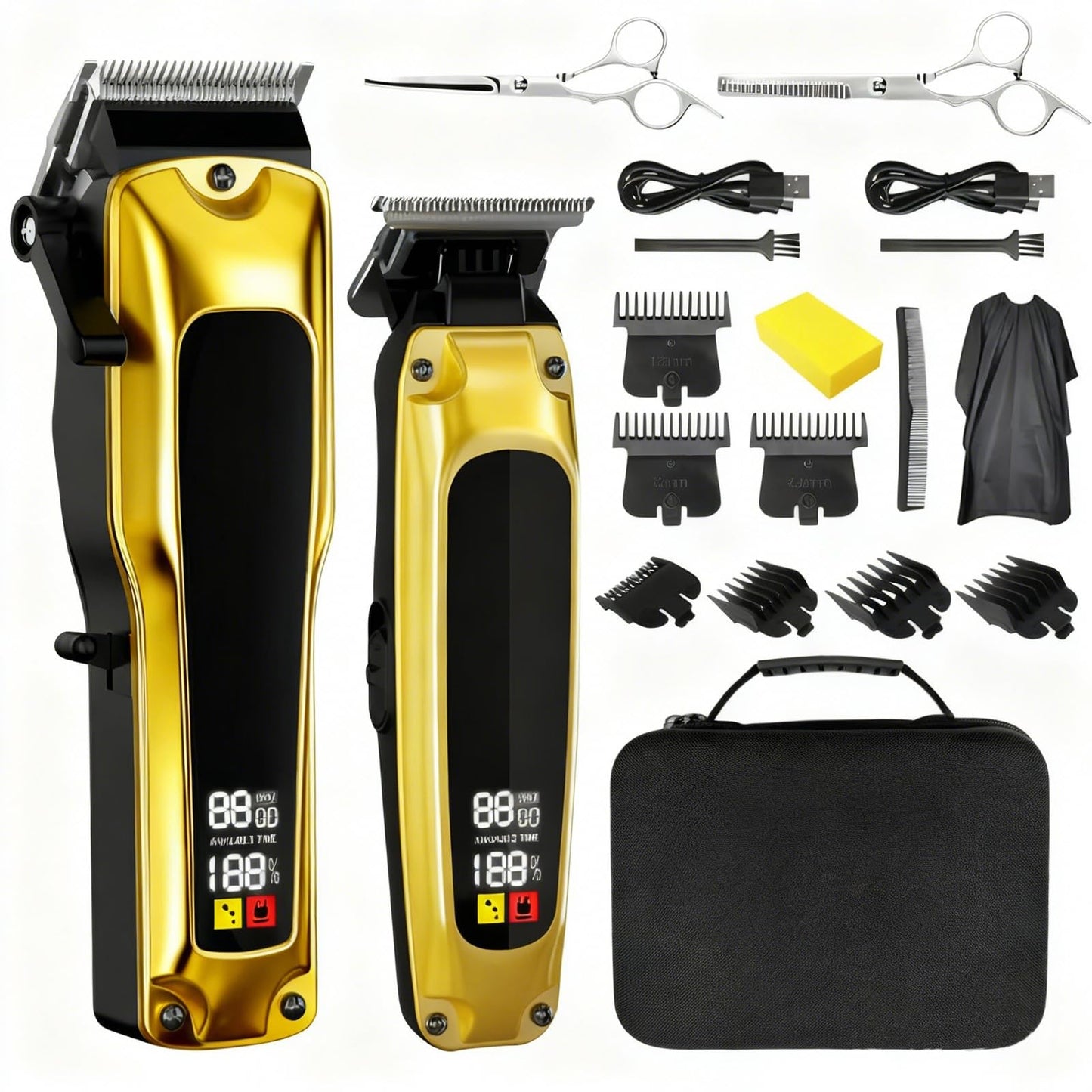 ZLILUGL Hair Clippers for Men Professional, Cordless Clippers for Hair Cutting, Zero Gap Trimmer, Mens Clippers and Trimmers Set, Hair Clipper Set &Barber Kit with Case, Scissors and Apron, Mens Gifts