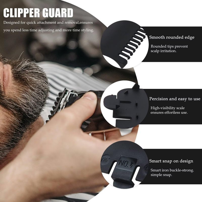 New Clipper Guard Set for Wahl, 6#3137-101 Black Combs (1.5mm), for Peanut Clippers and for Wahl Models