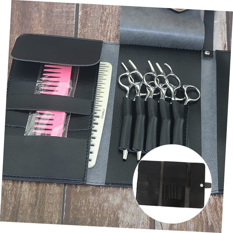 Angoily Foldable Hairdressing Tool Bag 15X10X0.4In Portable Barber Shears Case with Large Capacity for Professional Hairdresser Scissors and Styling Tools Salon and Home Organizer