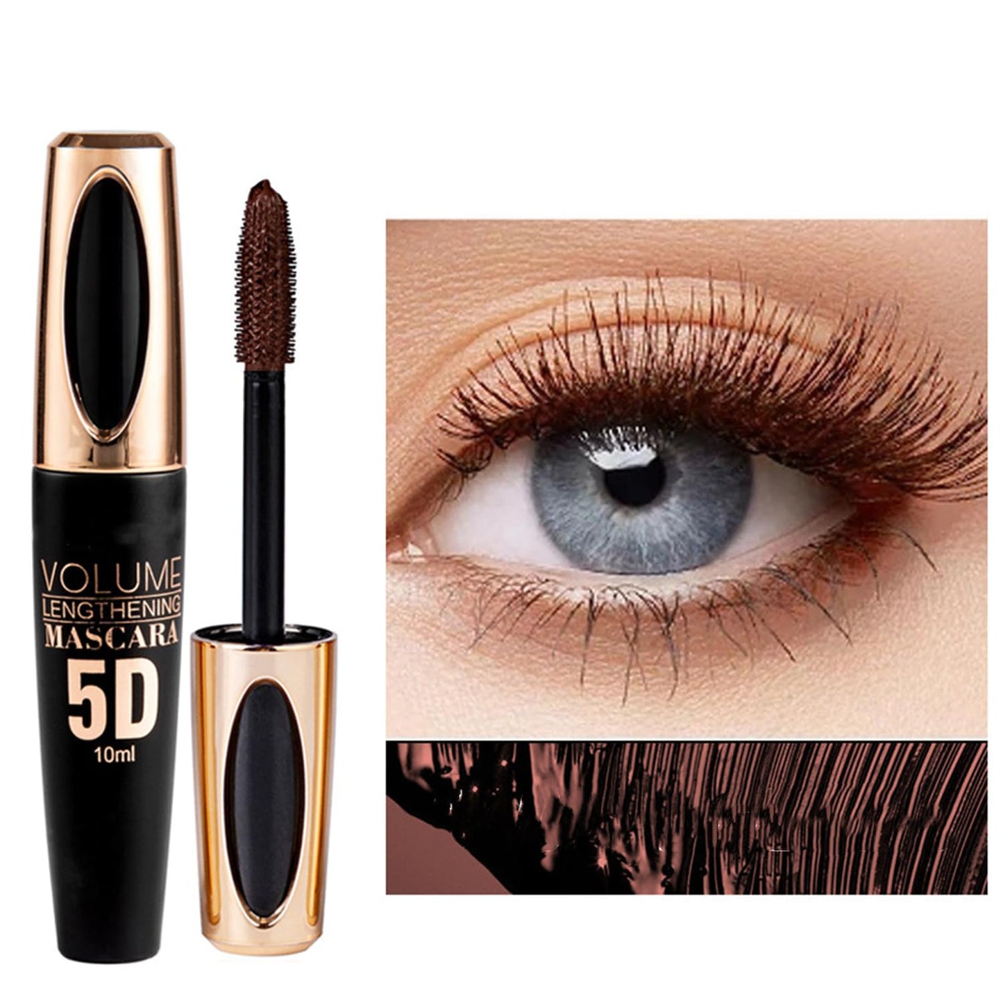 MAEPEOR 5D Silk Fiber Mascara Fuller & Voluminous Colored Eyelash Natural Waterproof Smudge-proof Mascara
