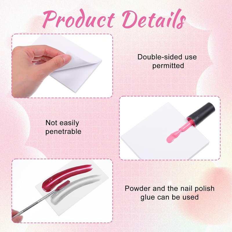 Nail Art Palette Paper - 150 Sheets Disposable Mixing Palette with Stainless Stirring Rod | Waterproof for Gel Nails & Makeup