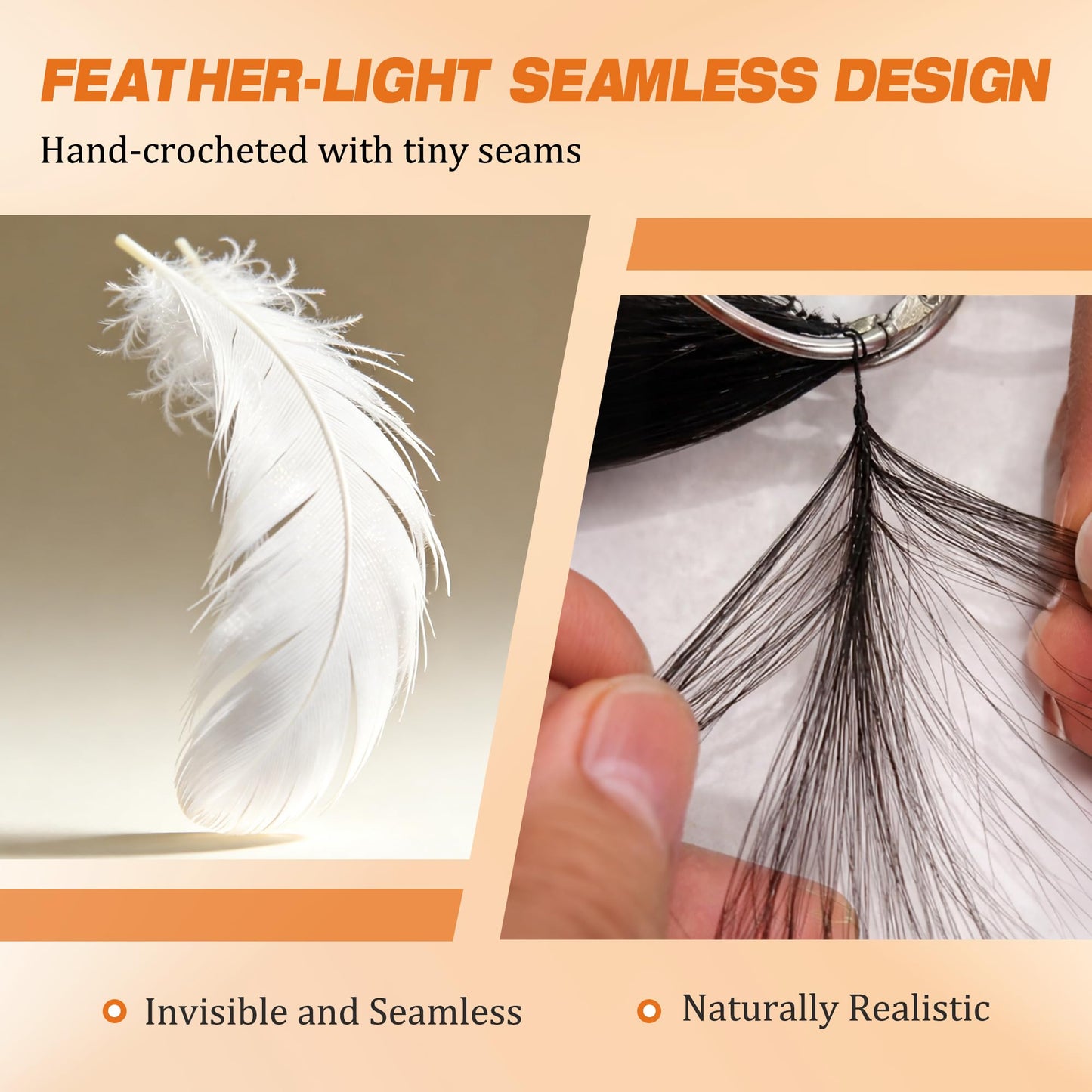 Miracle Knots Hair Feather Crochet Hair For Women, Deep Wave Crochet Hair Pre Looped 100 Strands 180g Synthetic Pre Separated Invisible Deep Curly Crochet Hair (1b#, 18inch 100strands)