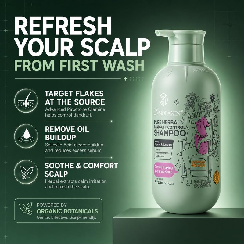 Anti Dandruff Shampoo - Salicylic Acid & Piroctone Olamine for Itchy Scalp Relief | 24.7 fl oz