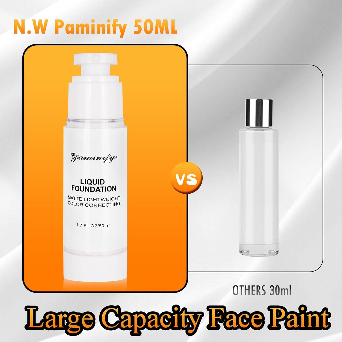 Clown White Liquid Foundation - Waterproof Halloween Face Paint for Skeletons, Vampires & Cosplay | 50ml