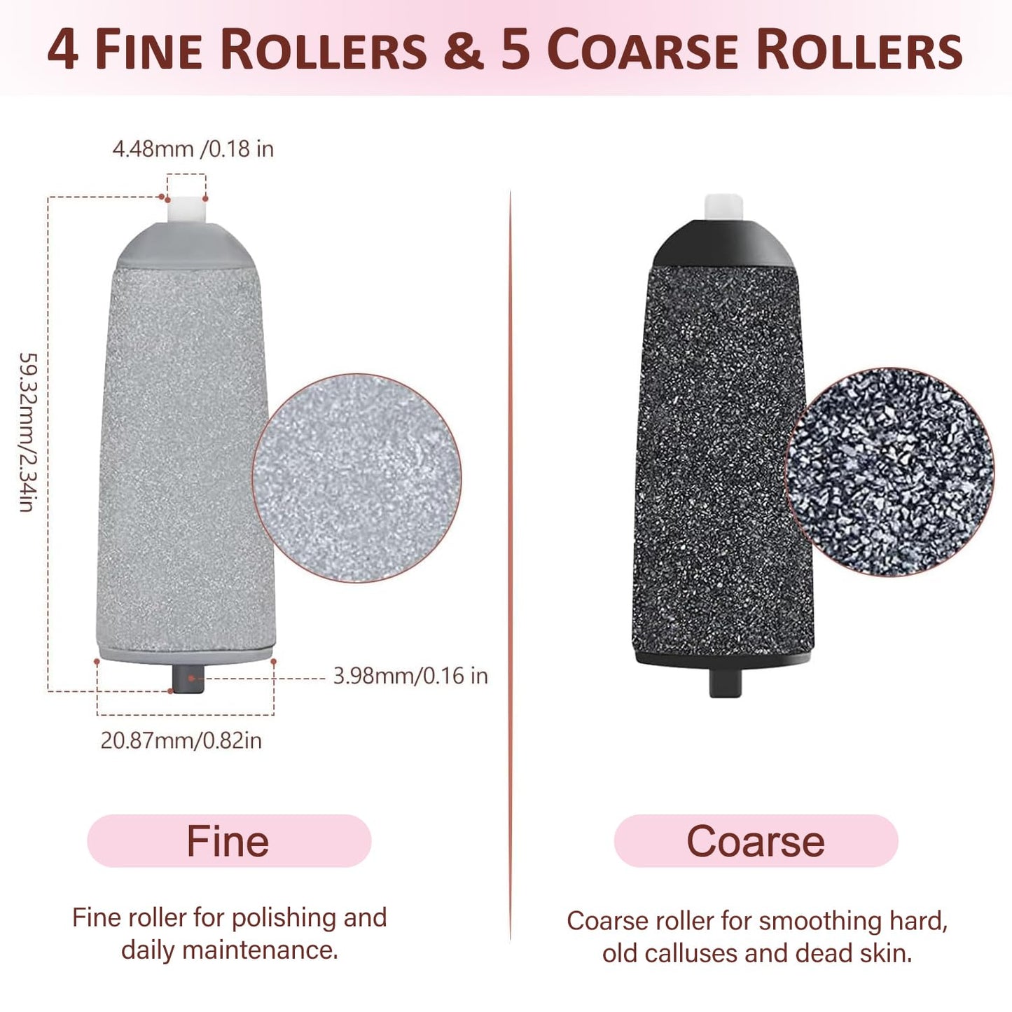 9 Pack Pedicures Replacement Heads, Electric Foot Callus Remover Roller Refills Include 5 Extra Coarse & 4 Regular Coarse Heads Compatible with ZABOUL/haootadiy (9 Pack 01)