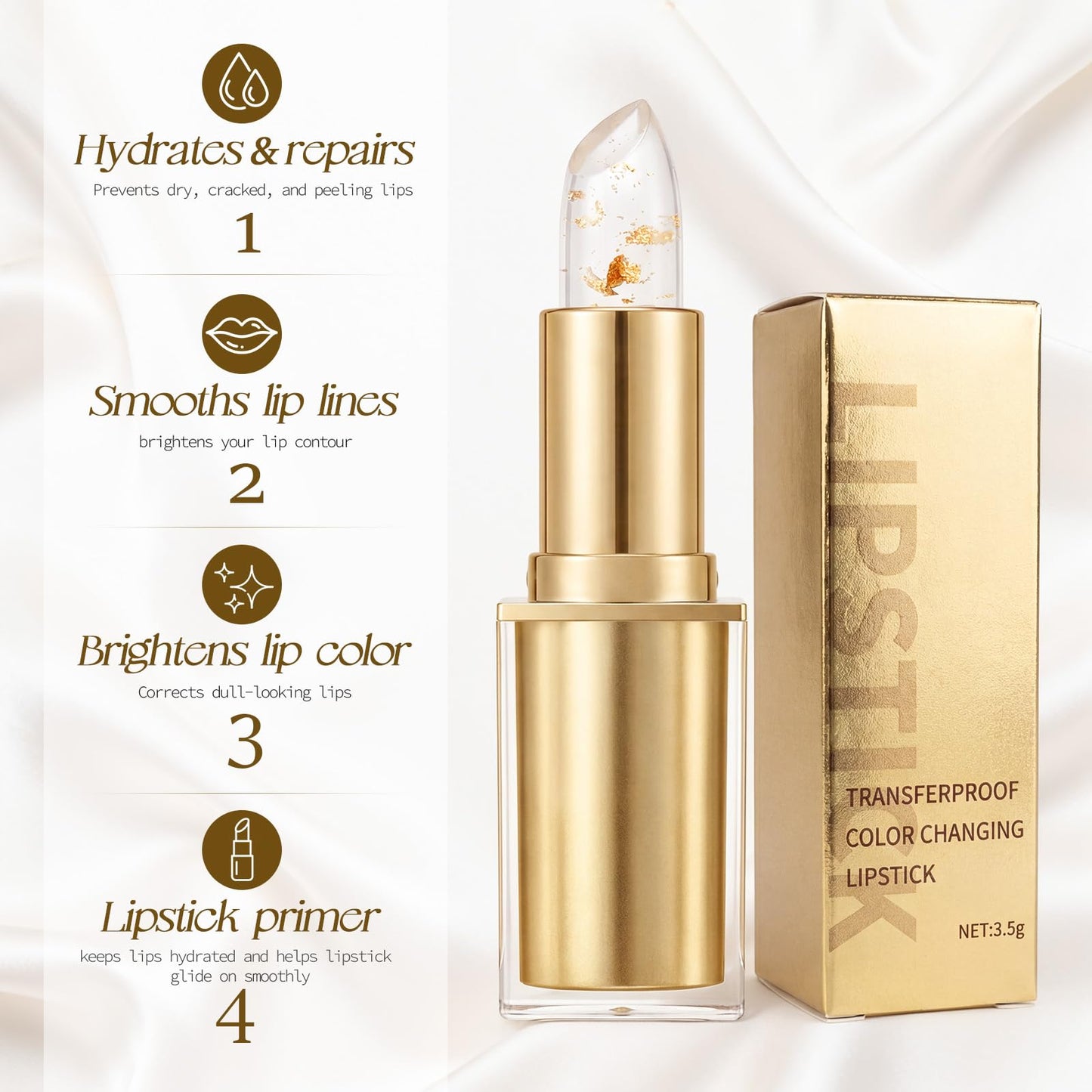 Tiostep Color Changing Lipstick PH Adjusting Clear Changes Color Lipstick Suitable for All Skin Tones Long Lasting Moisturizing Tinted Lip Balm Great Gift for Women