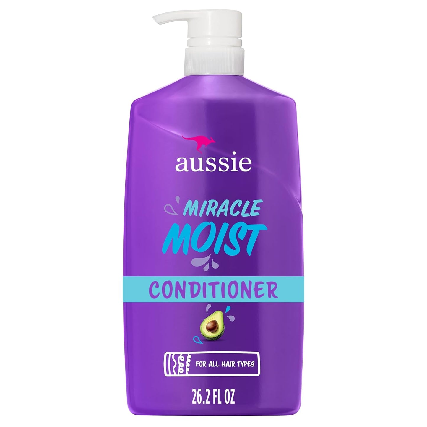Aussie Miracle Moist Conditioner - Avocado & Jojoba Oil, Paraben-Free, 26.2 fl oz