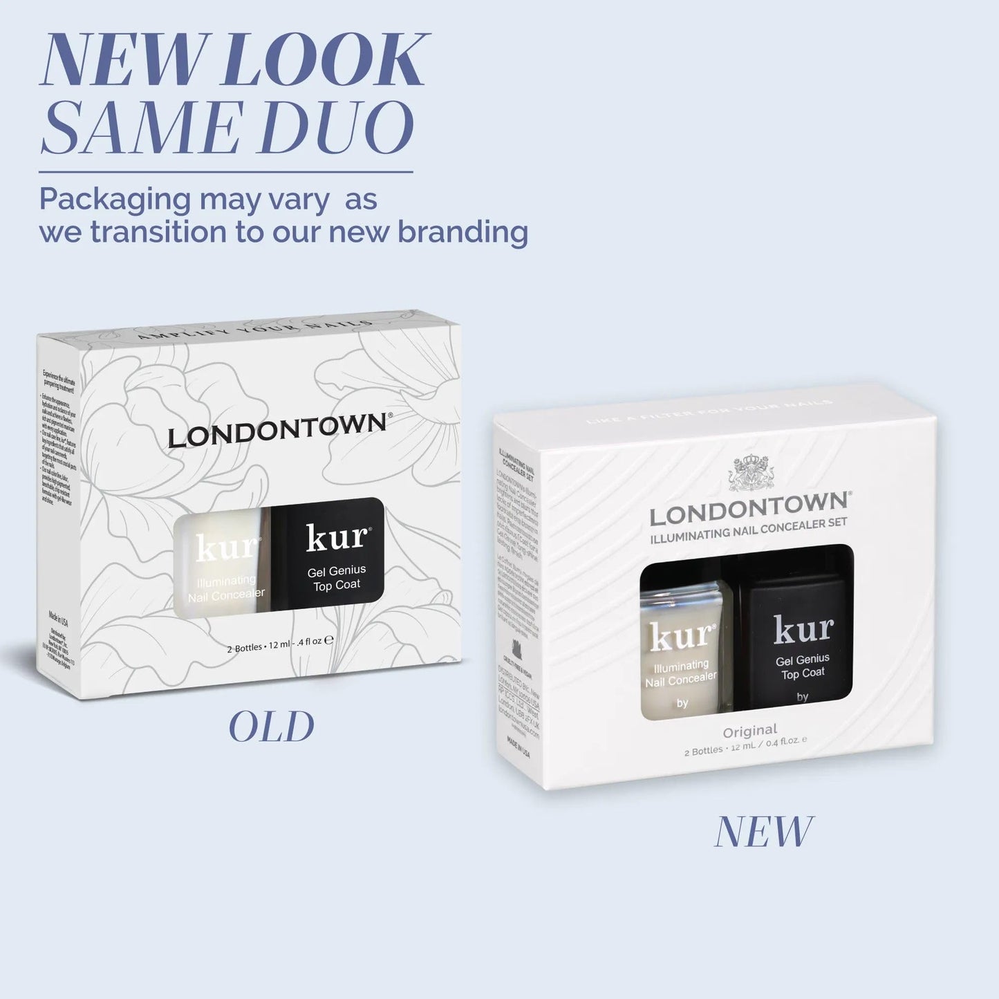 LONDONTOWN kur Nail Concealer & Gel Genius Top Coat, Original and Top Coat