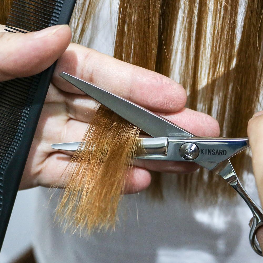 Professional Hair Cutting Scissors - 5.5" Barber Shears with 440C Convex Blades | Silvery Finish for Home or Salon Use