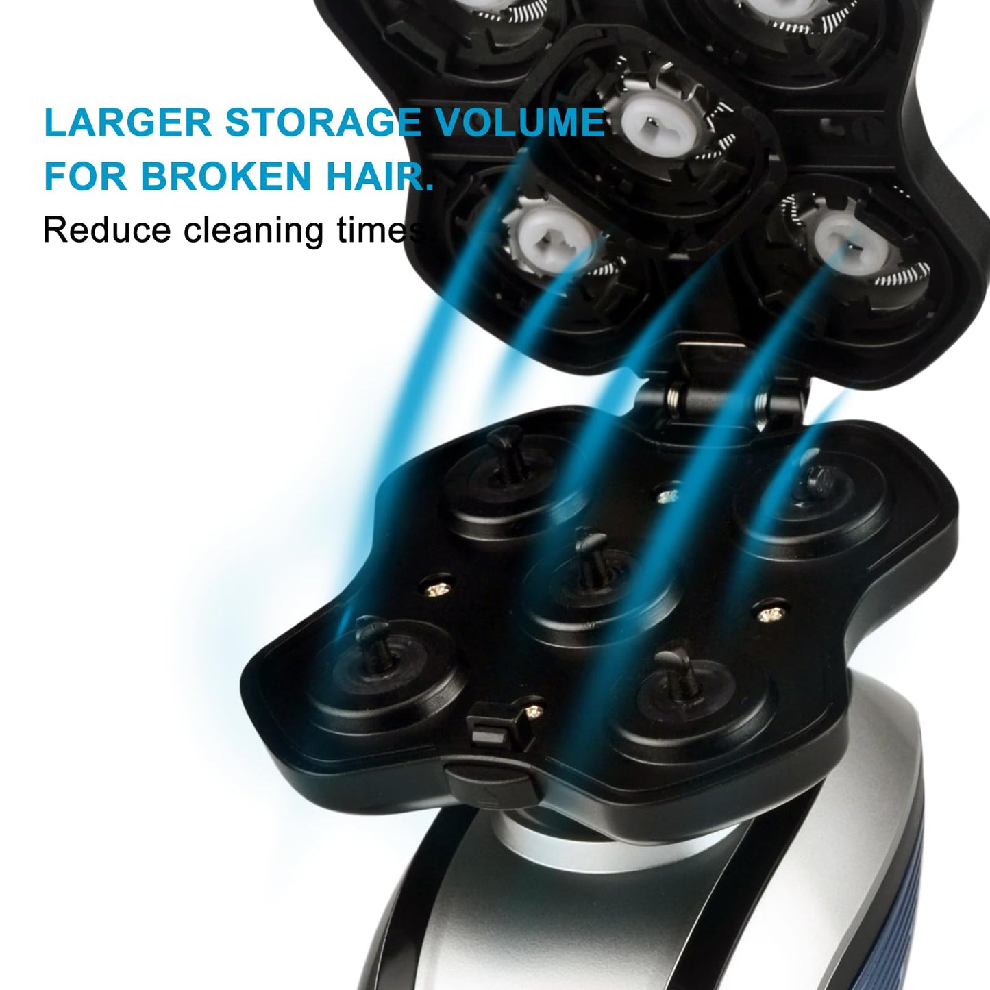 VSTSERIES Professional Bald Head Shaver,Electric Razor for Balder Man,Male Grooming Shaving Head and Face,Wet Dry Stubble Beard Trimmer,5D Float Close Shave Larger Detachable Head for Heavy Bold Hair