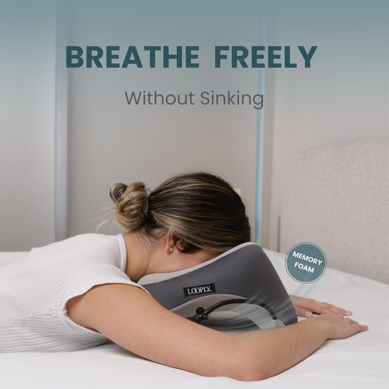 Face Down Pillow for Massage - Adjustable Height Headrest with Breathable Design | Includes 2 Washable Pads