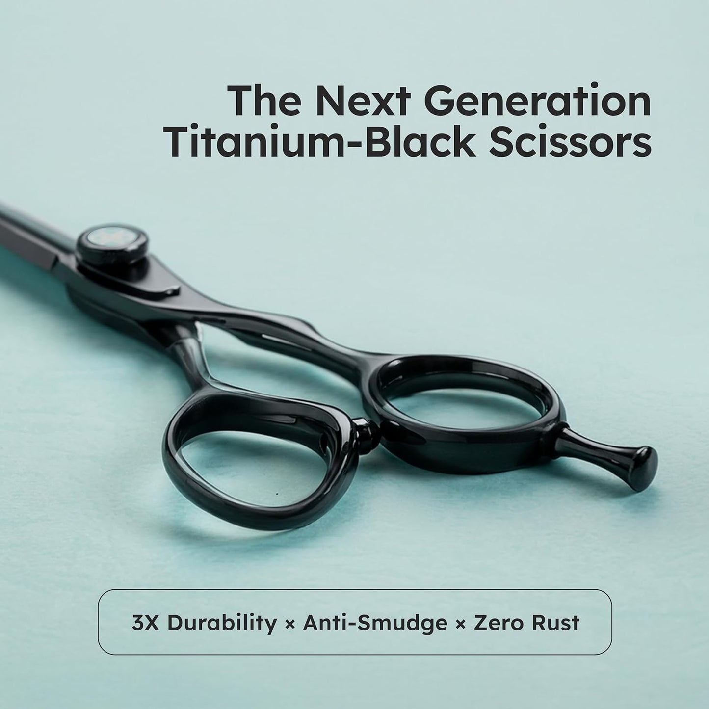 Professional Hair Scissors - 6" Titanium-Black VG-10 Barber Shears with Ergonomic Handle & Anti-Glare Finish | K9 Shears