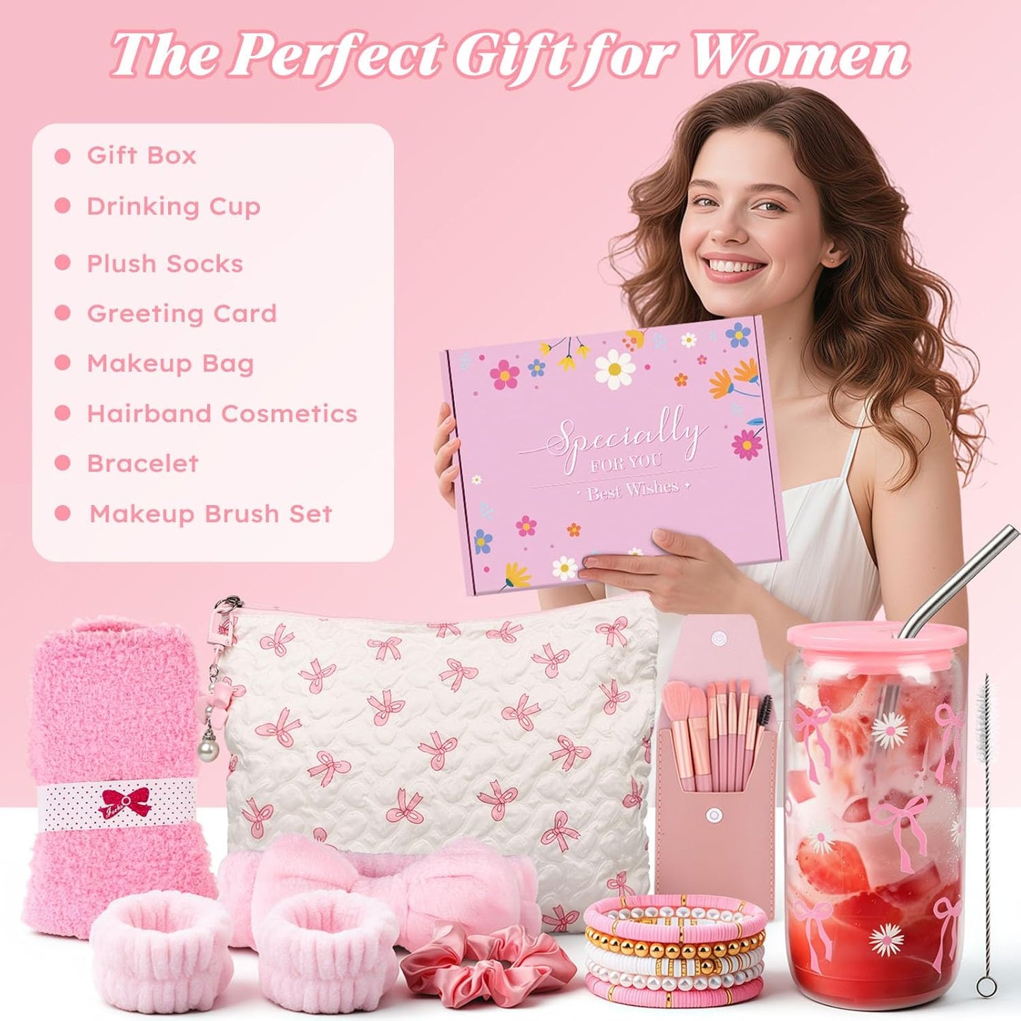 Exquisite Birthday Gifts for Girls & Teens | Unique Gift Baskets for Women - Pink