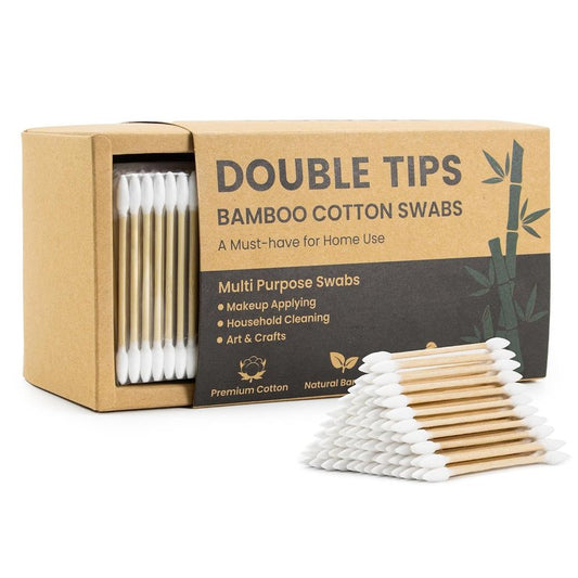 Pointed Cotton Swabs - 600 Count Double Precision Tips | Bamboo Sticks for Makeup, Nail Care & Crafts