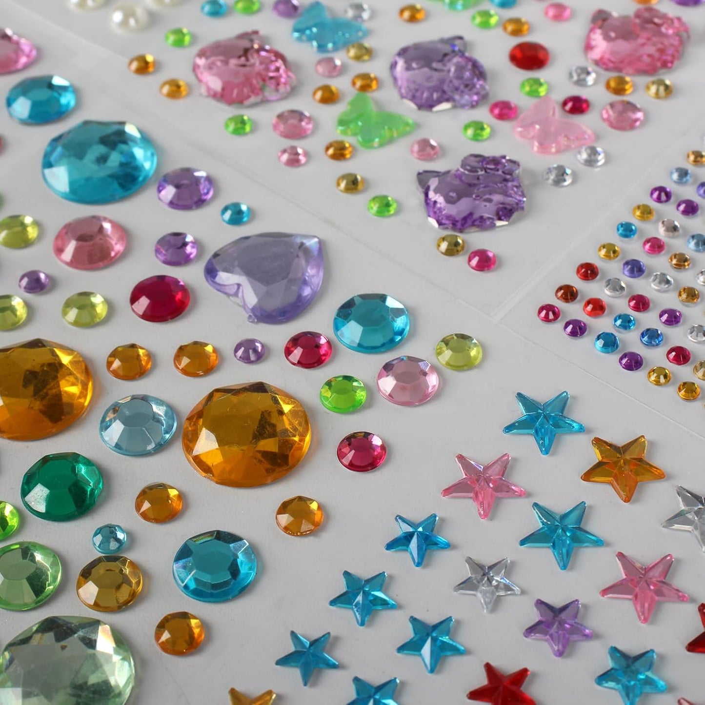 Self Adhesive Jewels for Crafts - 3521 Flat Back Plastic Gems | Stickers for Kids & Scrapbooking