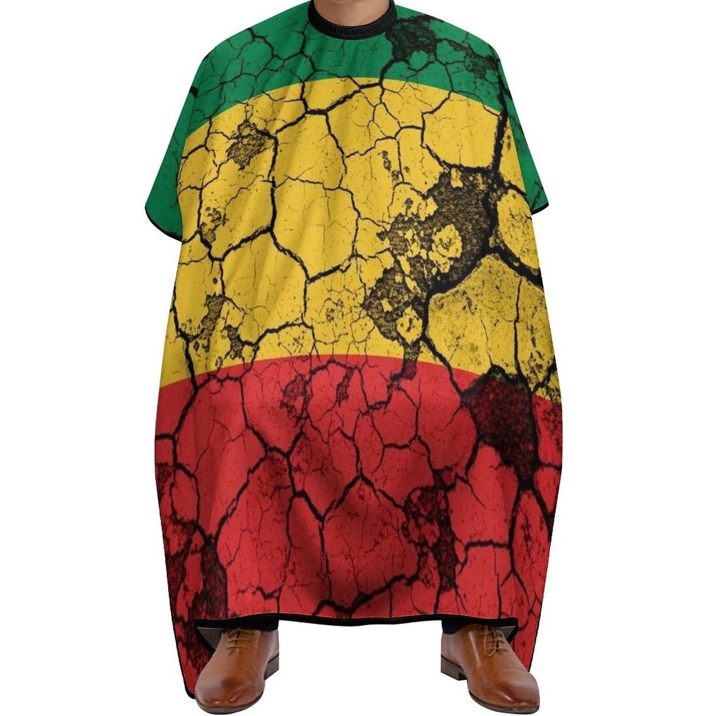 Professional Hair Cutting Cape Large Size Salon Barber Cape for Men Women Red Yellow Green Rasta Flag