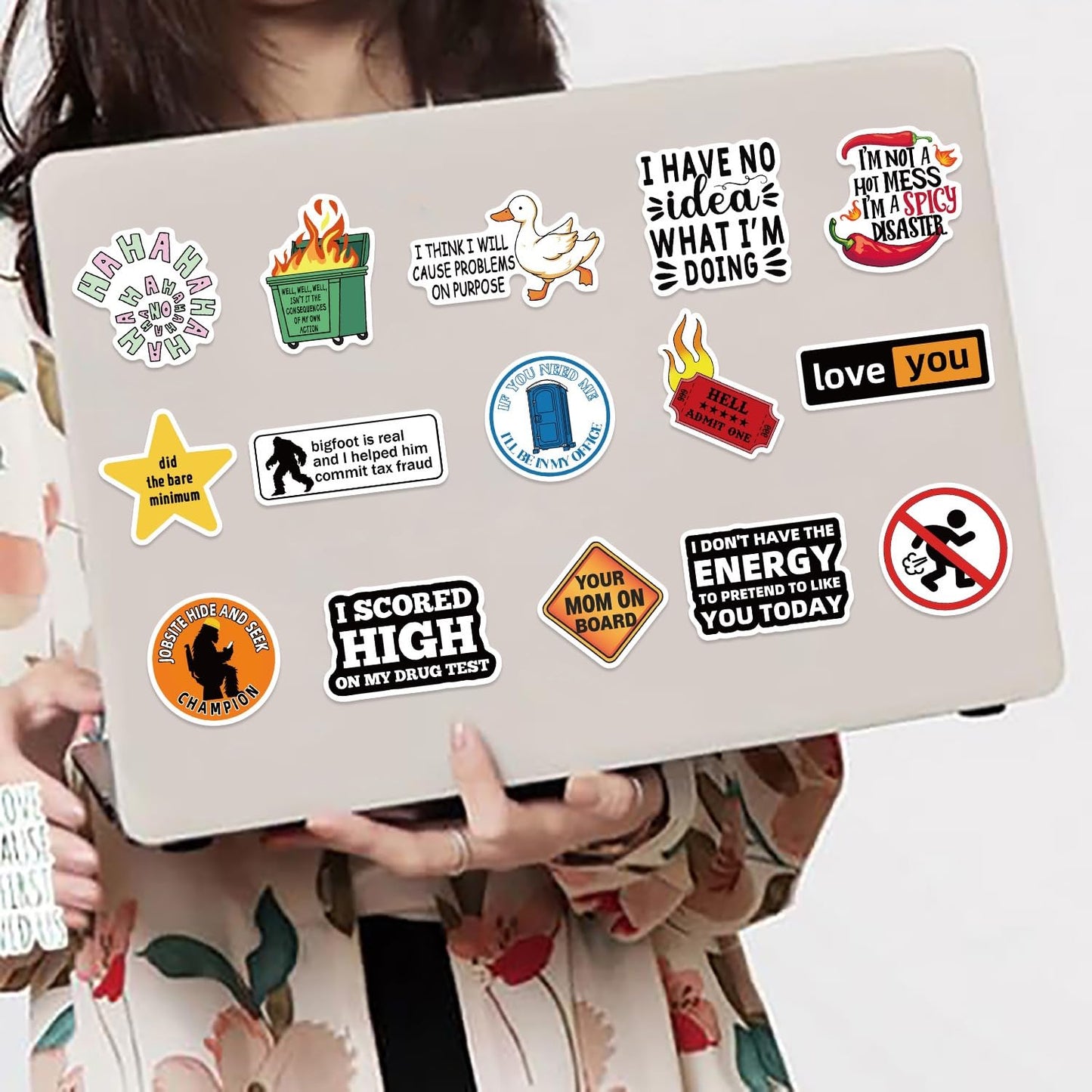 400 PCS Funny Stickers for Adults, Hilarious Meme Stickers Pack for Water Bottles, Laptops, Scrapbook, Hard Hats – Waterproof Vinyl Adult Humor Sticker