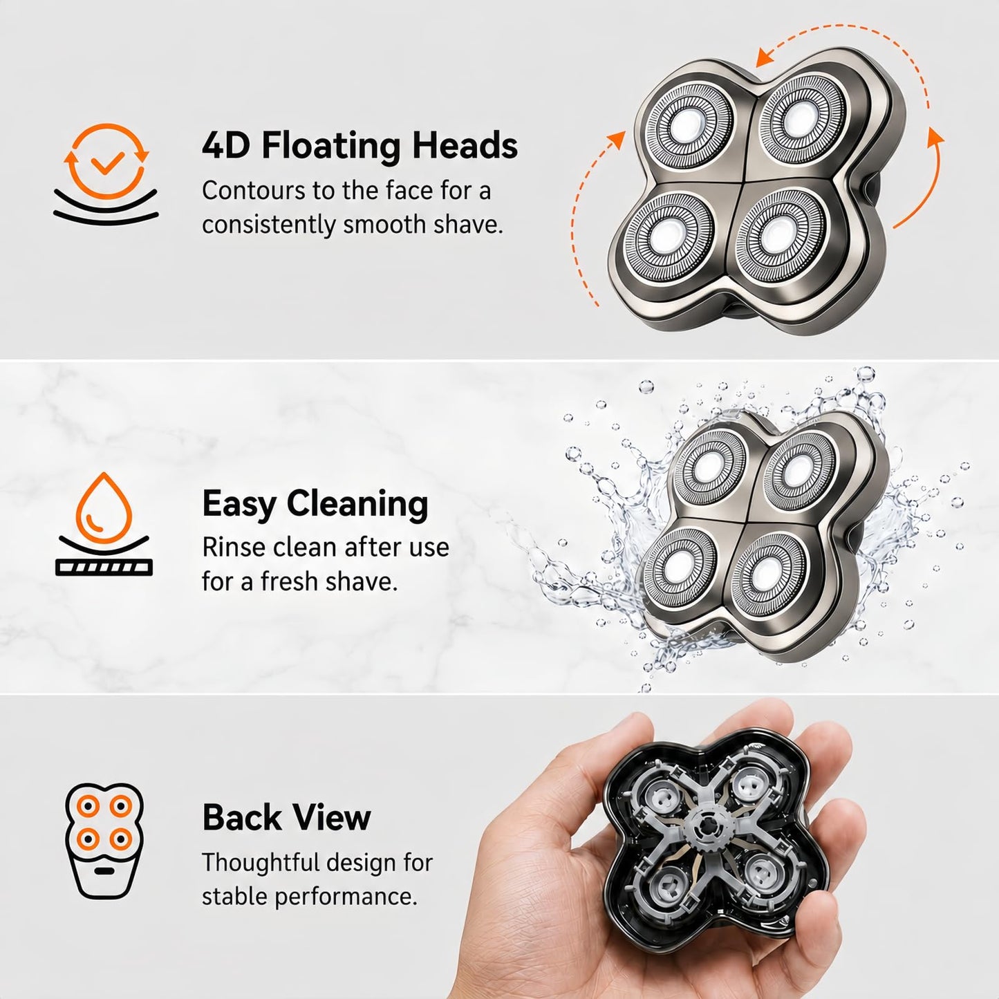 2 Pack Shaver Pro 4 Replacement Heads Compatible with Skulls Pitbulls Series,Gold PRO/Silver PRO/Platinum PRO/Butterfly Kiss PRO Head Shavers,Electric Shaver & Head Shaver Replacement Blade