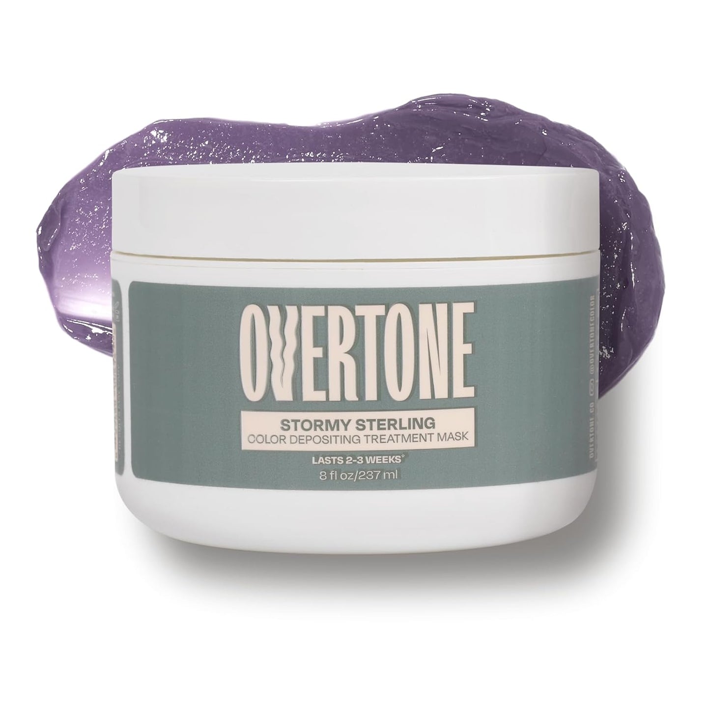 Overtone Semi Permanent Hair Color Conditioner - Stormy Sterling, 8 oz | Nourishing Color Depositing Mask with Shea Butter & Coconut Oil