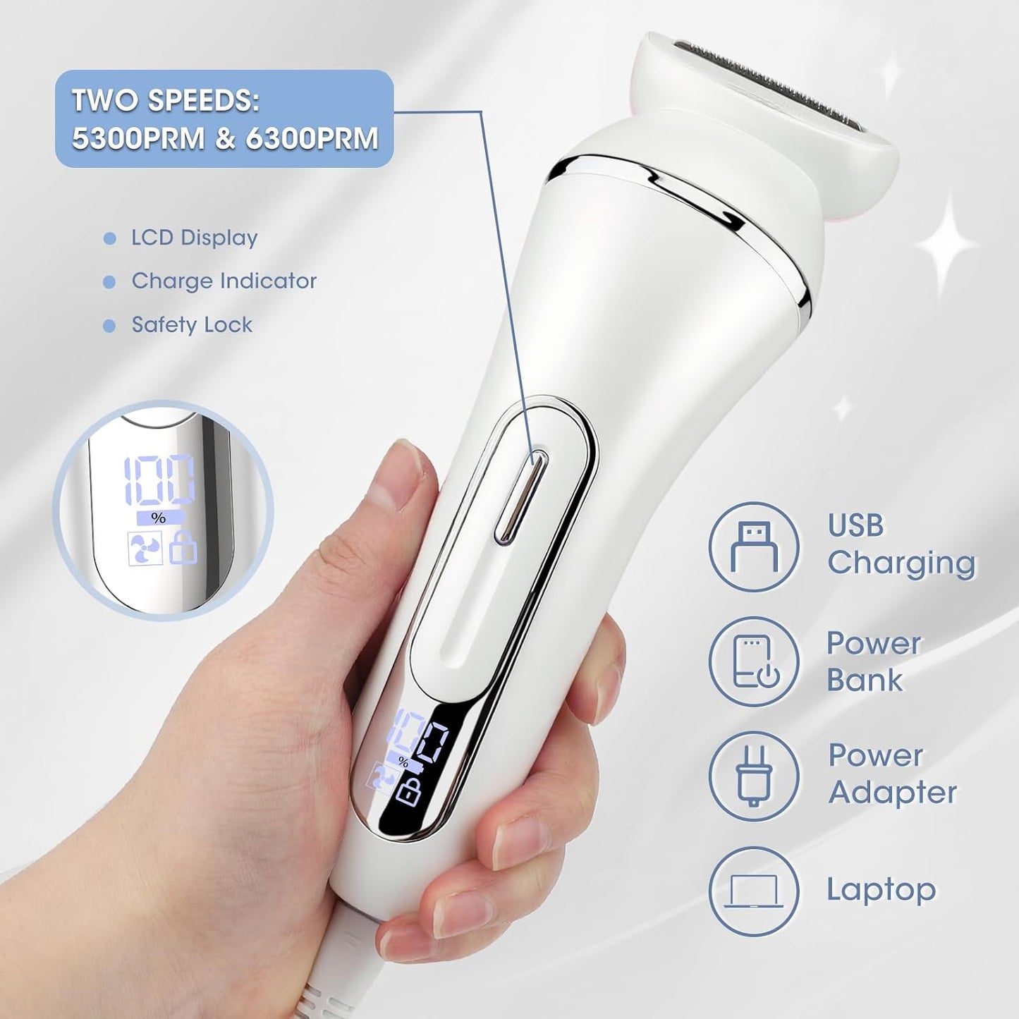 Electric Shavers for Women - 7-in-1 Hair Removal Kit with Epilator, Trimmer & Massager | Waterproof, Versatile Grooming Set