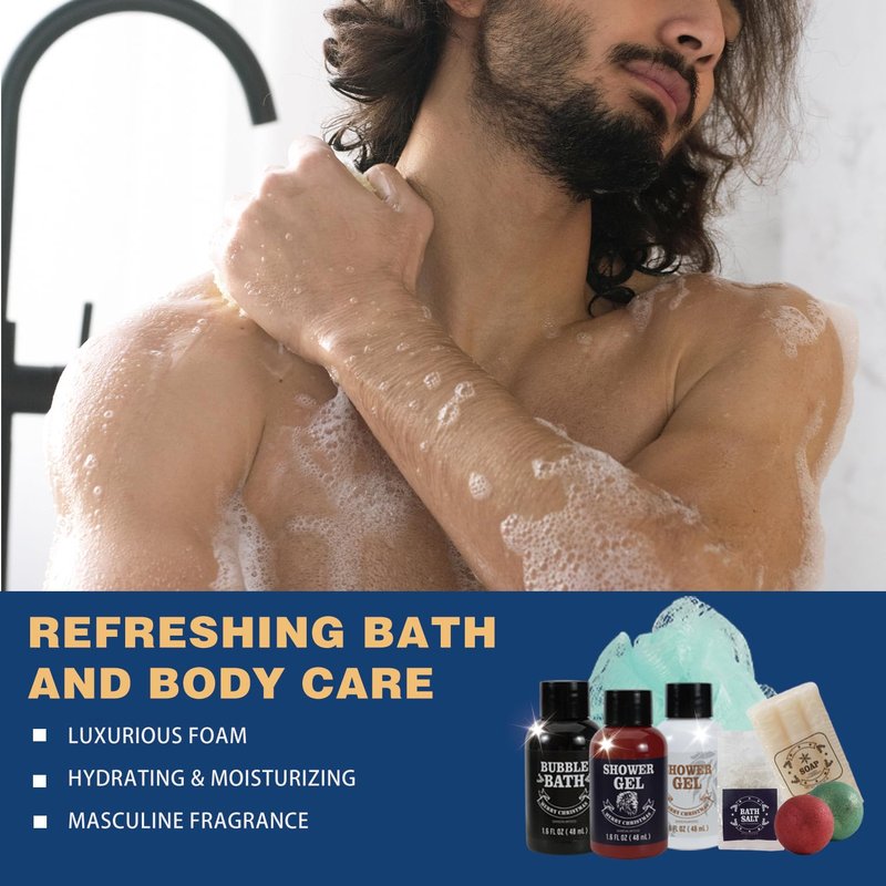 Advent Calendar 2025 Rinse & Robust 24 Days Christmas Gift Set for Men Holiday Gift Baskets for Men with Beard Care Skincare Beauty Advent Calendar, Happy New Year Countdown Calendar Gift Set