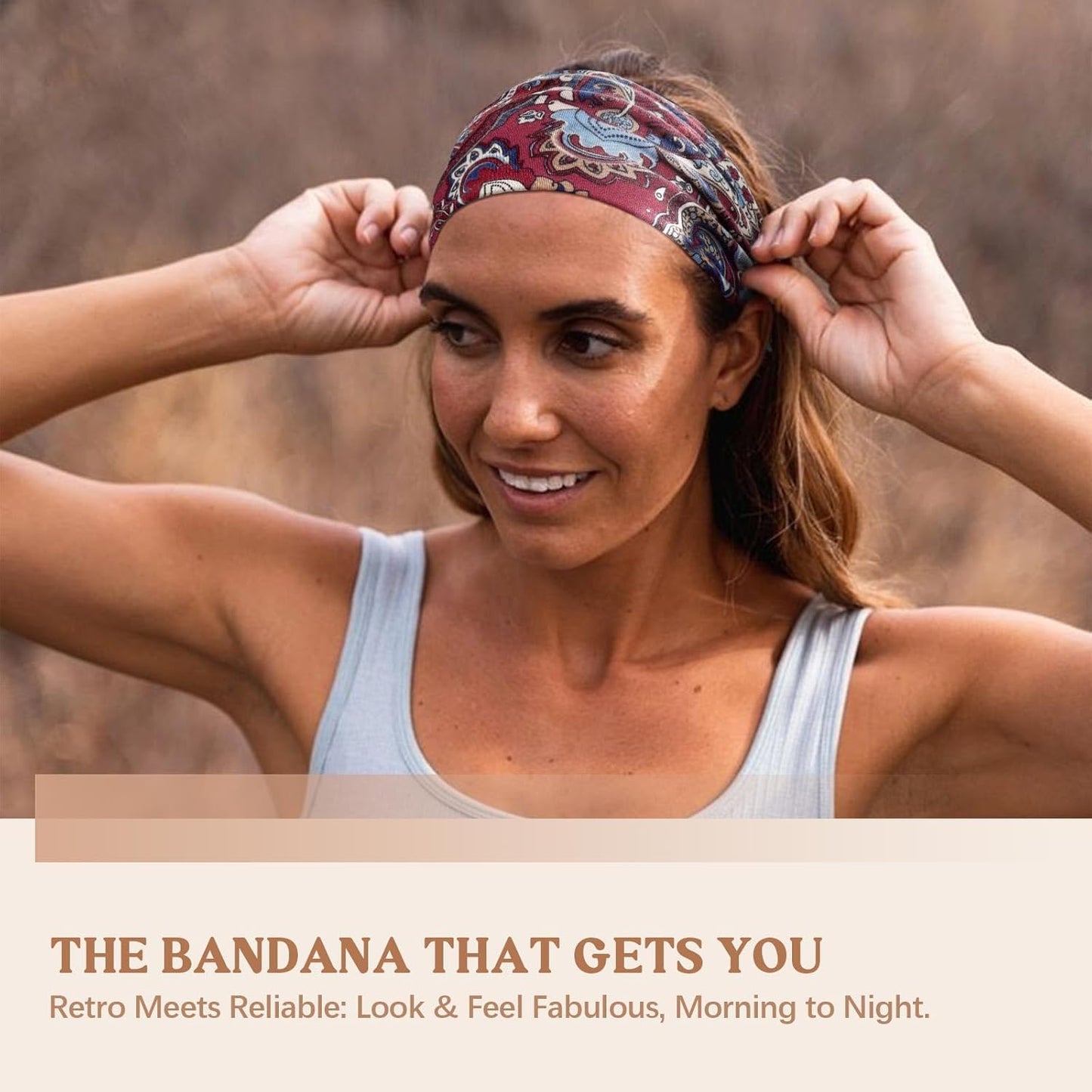 Wide Headbands for Women - No Slip Knotted Turban Hair Accessories | Dark Green Boho Style