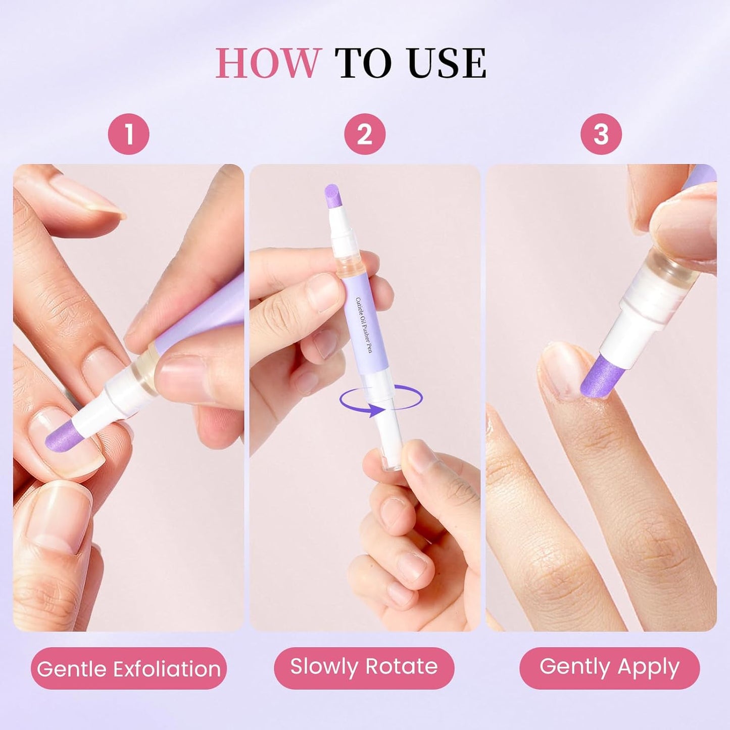 2-in-1 Cuticle Oil Pen - Ceramic Cuticle Pusher & Moisturizer for Damaged Nails | Nail Care Tool
